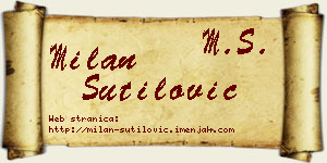 Milan Šutilović vizit kartica